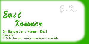 emil kommer business card